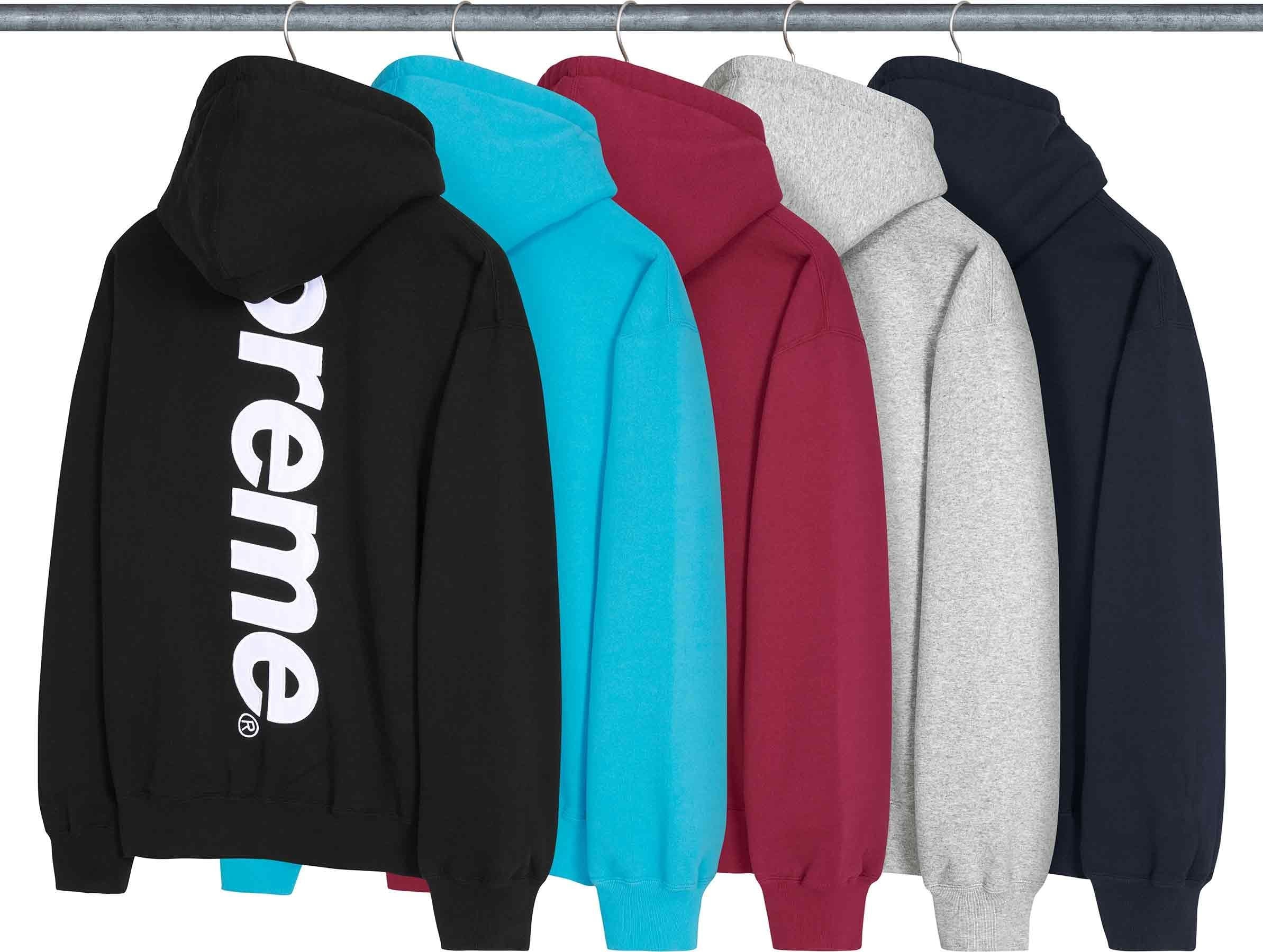 Satin Appliqué Zip Up Hooded Sweatshirt